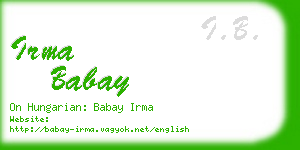 irma babay business card